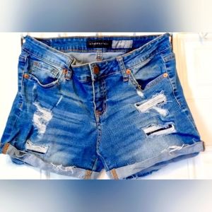 Aeropostale Midi Ripped Jean Shorts Size 8